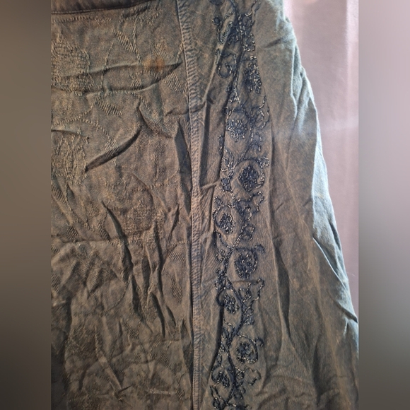 Choices Teal Layered Midi Skirt - Picture 3 of 5